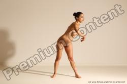 Nude Gymnastic poses Woman White Moving poses Slim medium blond Dynamic poses Pinup